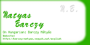 matyas barczy business card