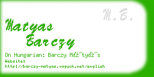 matyas barczy business card